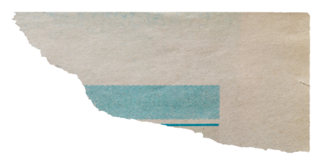 Scrap of an old newspaper isolated element for creating a collage