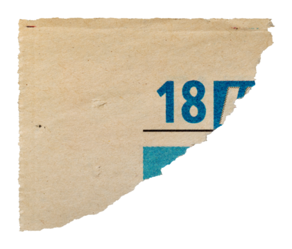 Scrap of old yellowed newspaper isolated element to create a collage