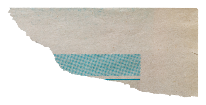 Scrap of an old newspaper isolated element for creating a collage