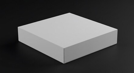 Fototapeta premium Blank White Square Box on Black Background: A Minimalist Mockup