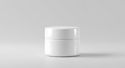 White Cosmetic Jar Mockup: Clean Minimalist Product Presentation