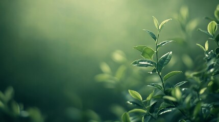 Tea Plant Leaves Close-up