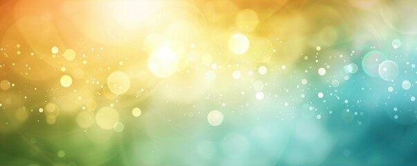 Obraz premium soft glowing bokeh lights in warm yellow, orange, and green hues blending into cool blue tones evoking a calm and dreamy atmosphere