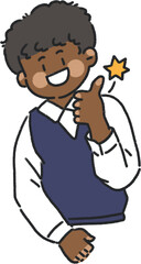 엄지척올리고있는 학생