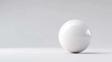 A single, perfect white sphere on a plain white background