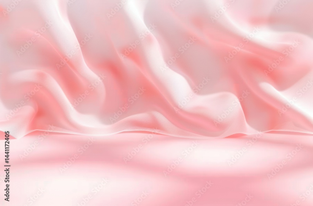 Aufkleber soft flowing pink fabric with gentle folds and smooth texture creating a calm and delicate atmospher