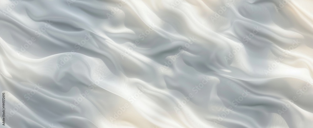 Aufkleber smooth flowing white fabric texture with soft light and shadows creating a peaceful and gentle atmos
