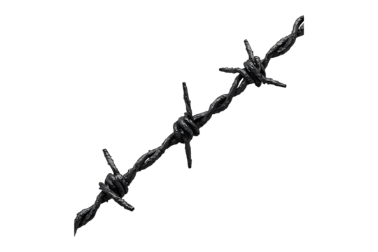 Barbed wire isolated on transparent background
