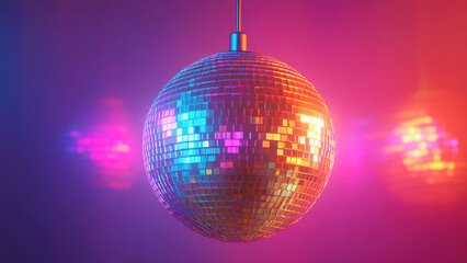 Obraz premium colorful circle disco party lights background, glow 18