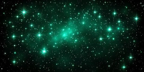 Obraz premium Emerald Green Starry Night Sky