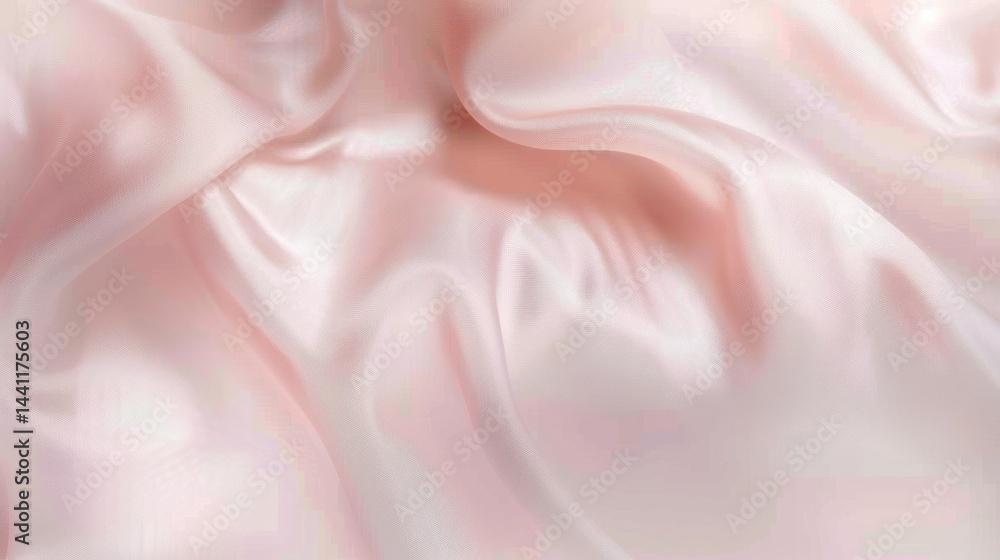 Aufkleber smooth soft pink silk fabric with gentle folds and sheen, creating a delicate and calming visual tex
