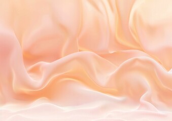 Fototapeta premium Soft flowing silky fabric with gentle pastel peach and cream colors creating smooth folds and waves conveying calmness and elegance