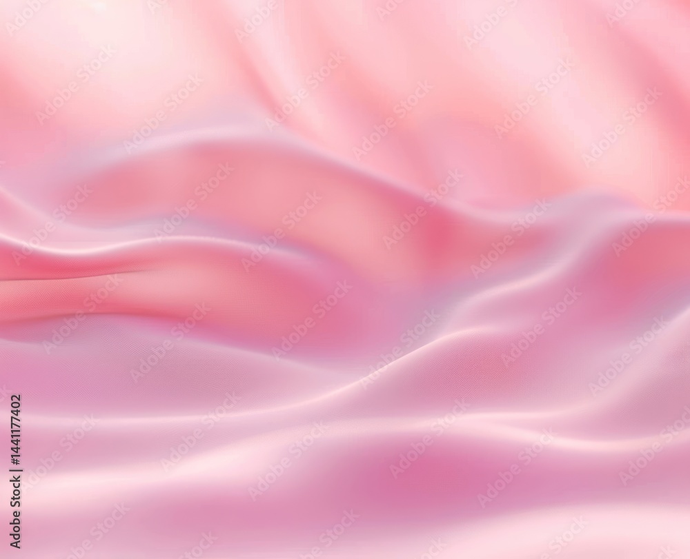 Poster soft flowing pink fabric with smooth curves and gentle folds creating a dreamy and calming atmospher