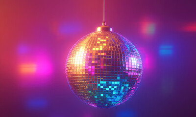 Obraz premium colorful circle disco party lights background, glow 6