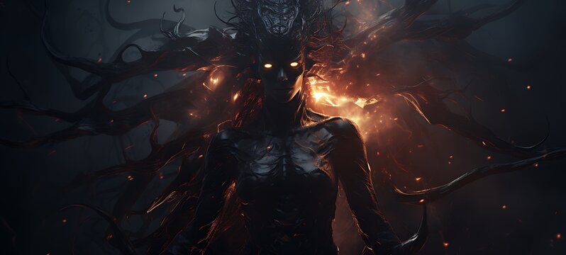 grim reeper devil shaped constellation, ai generative