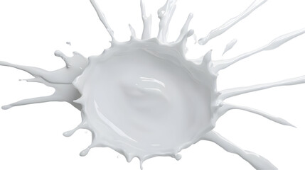Dramatic splash of white liquid against black canvas showcases dynamic motion