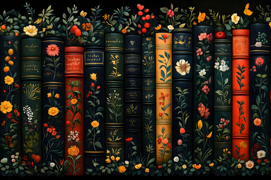 Floral Book Spine Illustration