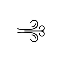 Fototapeta premium Illustration of a stylized vector wind symbol with curved lines on transparent background