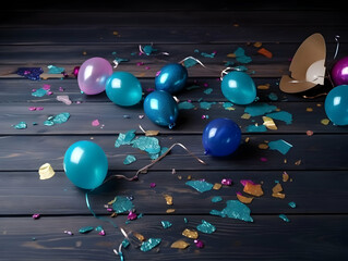 Party Balloons Burst Illustration