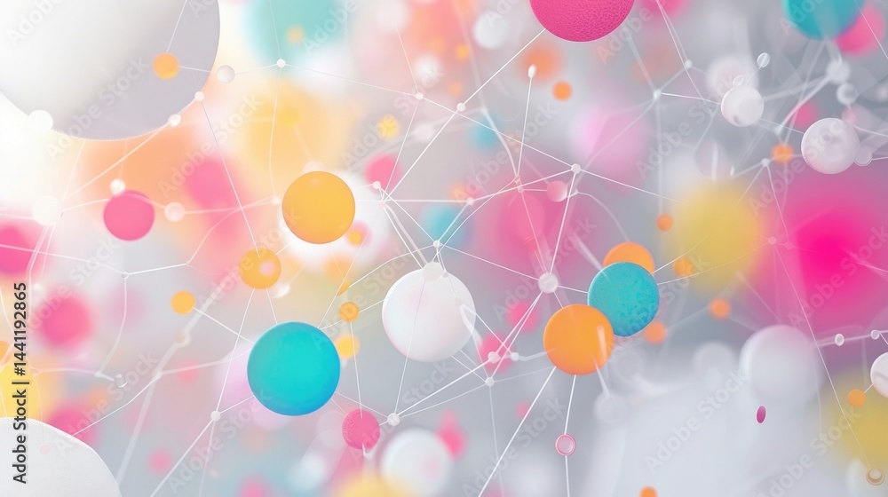 Poster picture symbolized globalize connection with particle connecting represent internet system communica