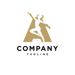Letter A Dance Logo Icon Vector