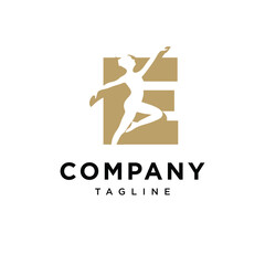 Letter E Dance Logo Icon Vector
