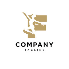 Letter F Dance Logo Icon Vector