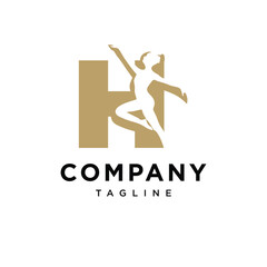 Letter H Dance Logo Icon Vector