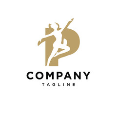 Letter P Dance Logo Icon Vector