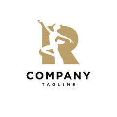 Letter R Dance Logo Icon Vector