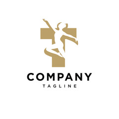 Letter T Dance Logo Icon Vector