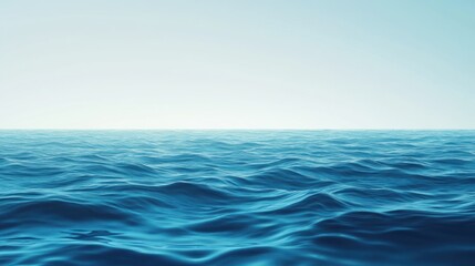 Fototapeta premium Calm ocean waves, serene seascape, summer day, background sky