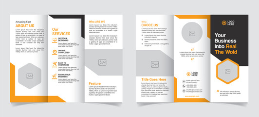 Trifold Brochure Template Design with Vector File