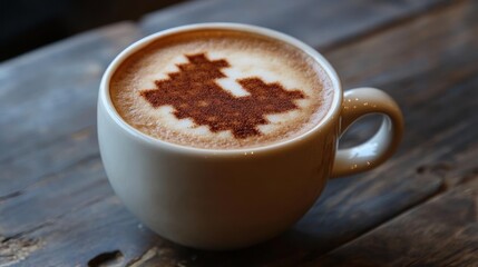 Pixel Heart Latte Art Cafe Table