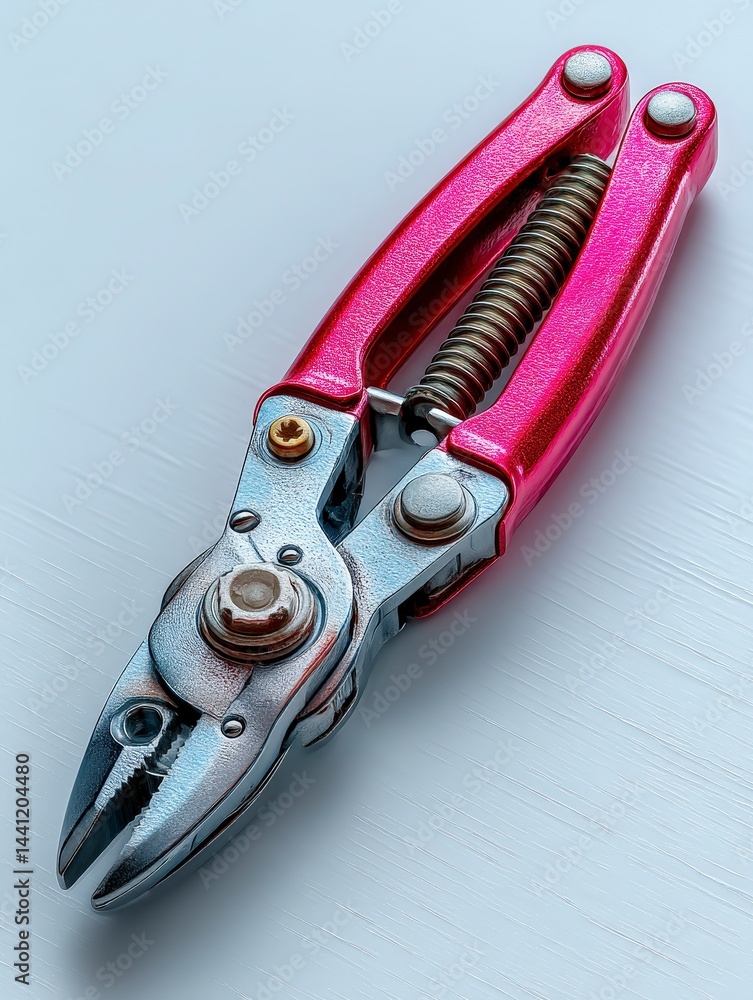 Aufkleber multi-use pliers with red grips, showcasing a sleek metallic design for various tasks.