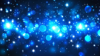 Obraz premium Stunning Blue Night Sky Bokeh Background
