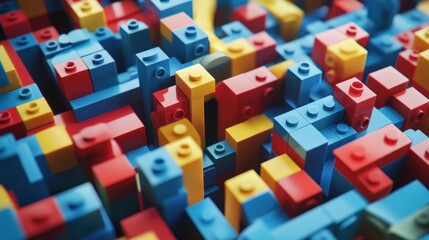 Colorful blocks city background texture