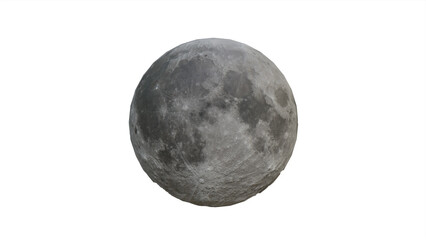 3D Realistic Render Of Moon Front View
