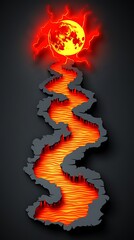 Obraz premium Erupting cosmic pathway, journey through dimensions and energy streams