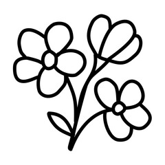 Scribble Style Jasmine Flowers