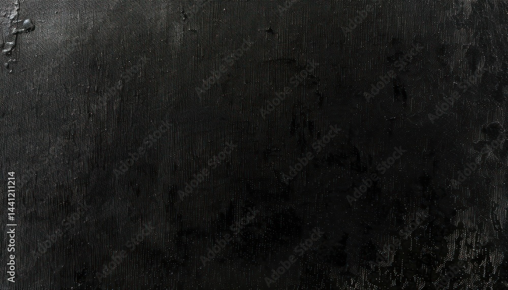 Poster close up of a black textured surface with irregular glossy and matte patches