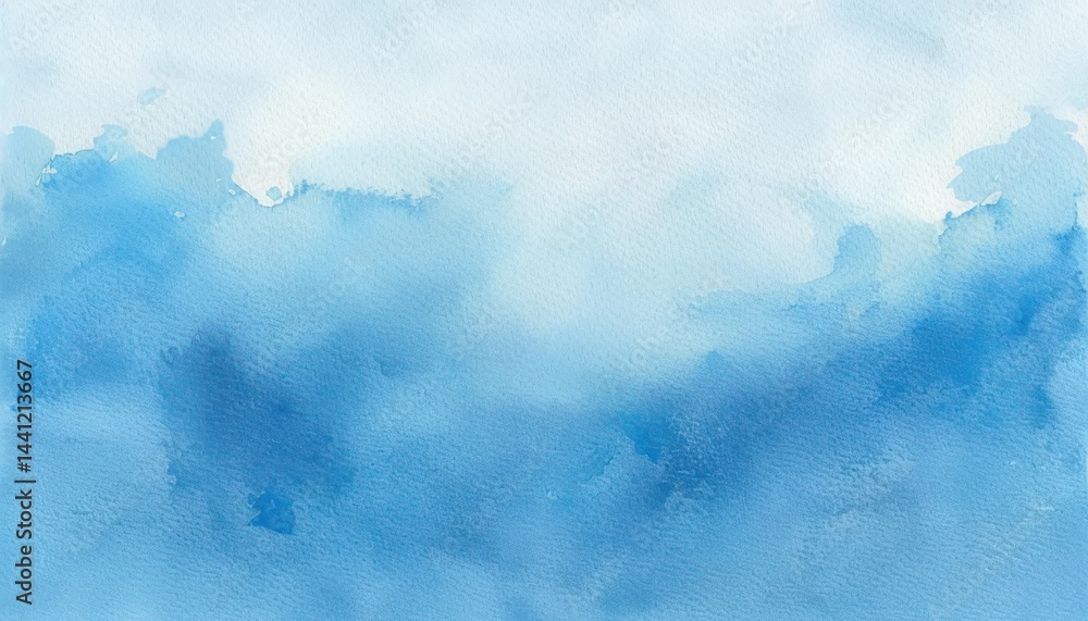Poster abstract blue watercolor background with soft textured gradients and light mixing of shades creating