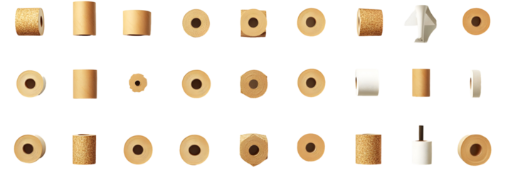 Conceptual arrangement of rolls illustrating essential sanitary supply variability