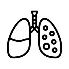 tuberculosis outline icon. pneumonia black line illustration.
