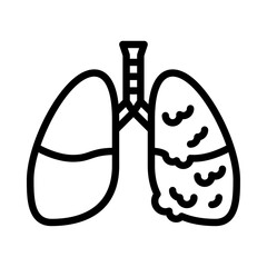 pneumonia outline icon. tuberculosis black line illustration.