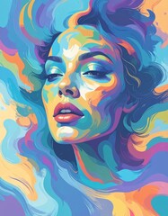 a torn-out style portrait