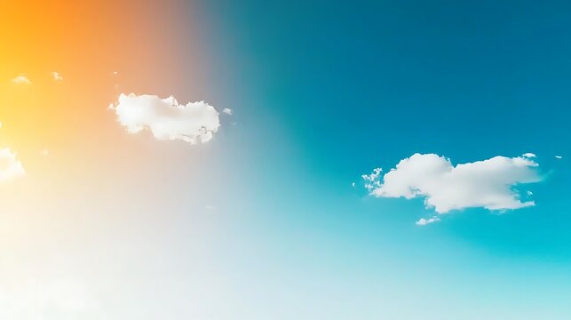 Abstract blue orange soft cloudscape background