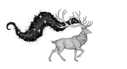 Obraz premium Celestial Stag in the Void