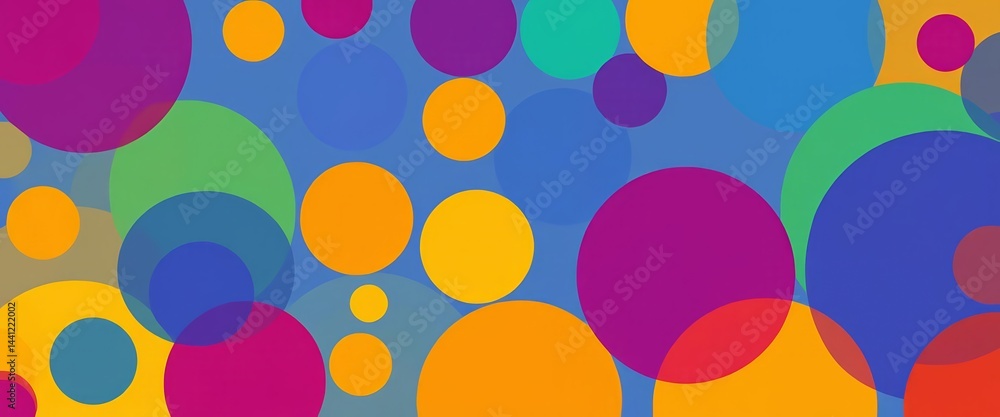 Aufkleber vibrant overlapping circles and rectangles form a playful abstract geometric pattern , seamless patt