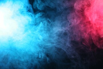 Beautiful smoke in neon lights on dark background
